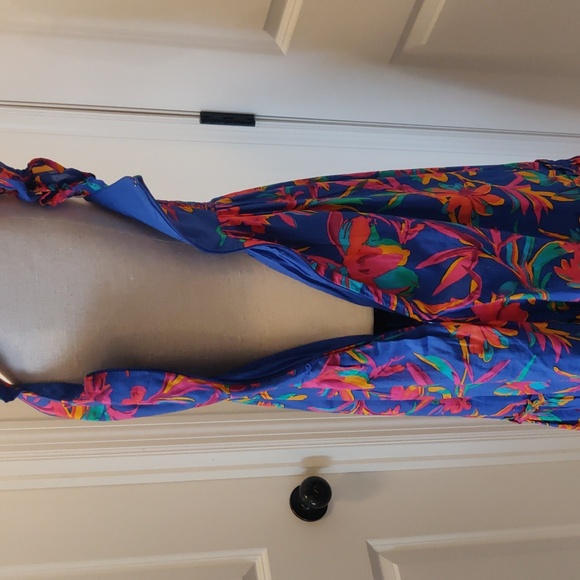 J Crew, Squareneck midi dress, Ruffles Brilliant Blue Dark Peo, Boho Size 6 - Picture 11 of 16